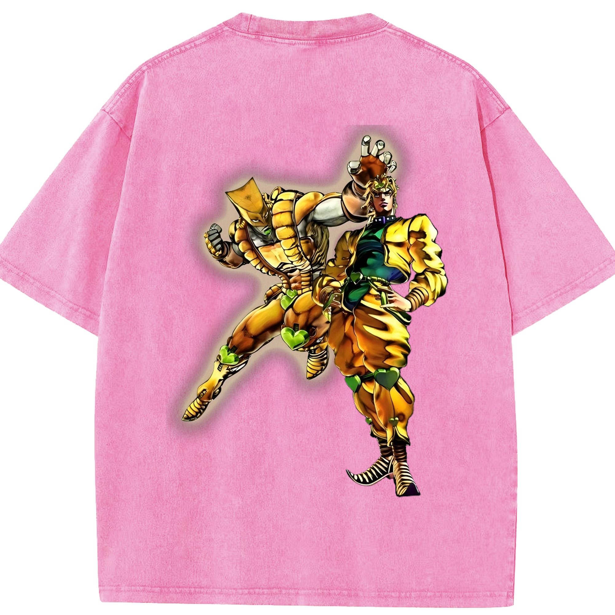 （画像用） ジョジョの奇妙な冒険 ディオ?ブランドー JoJo's Bizarre Adventure Dio Brando 綿100% ヴィンテージ風 半袖Tシャツ（背面プリント）